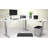 Skyline Electric Height Adjustable 66x24x48x24 L-Shape Standing Desk for Office and Home, Walnut Block Top with White Frame-751192710-751192713