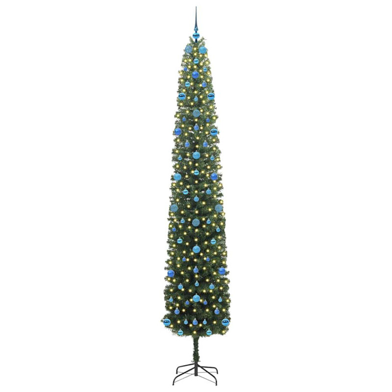 Artificial Christmas Tree with 300 LEDs with Stand, 8.86' H, Blue