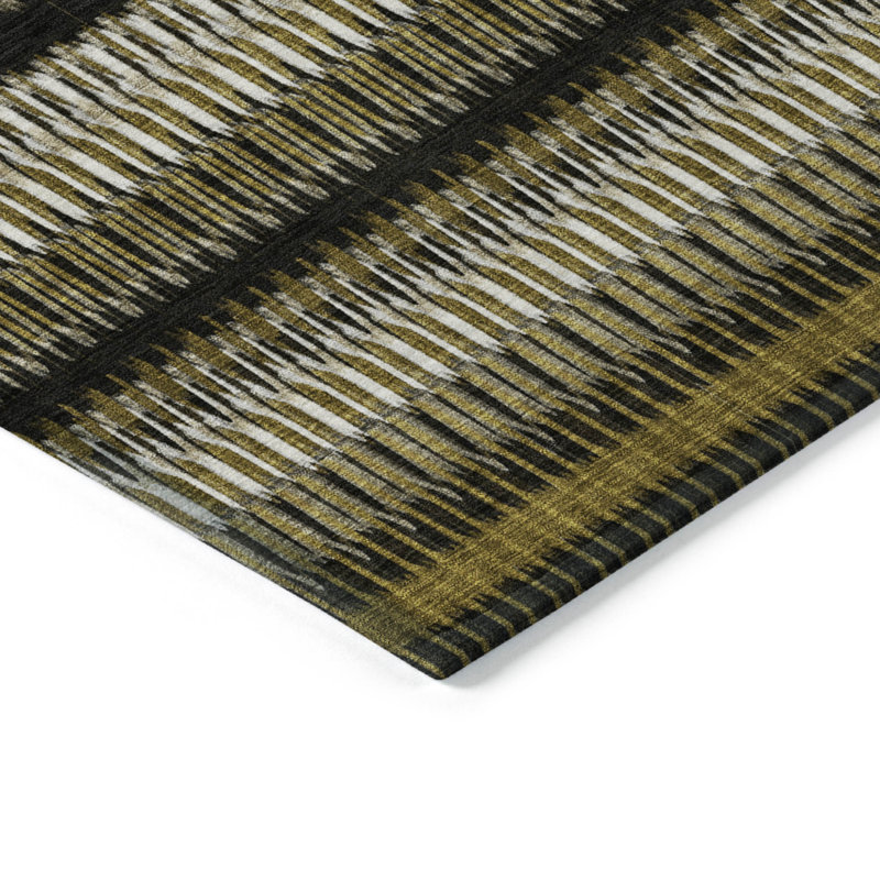 Tapis intérieur lavable rayé ivoire 5 pi x 8 pi, Rectangle 5' X 8'