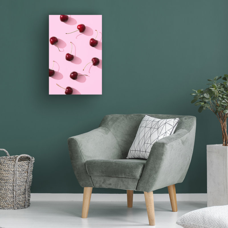 Art sur toile sur fond rose, H 24 po x l 16 po x P 2 po