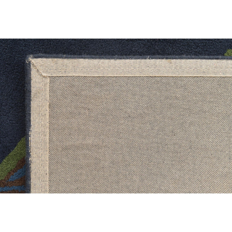 Tapis carré bleu marine Navin