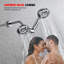 Combinaison de pluie haute pression 3 voies Sumerain pour couple avec boyau en acier inoxydable, double pomme de douche à 8 réglages de douche et douche à main séparément ou ensemble-111636634