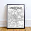 Stockholm City Map - No Frame Print-1887073841
