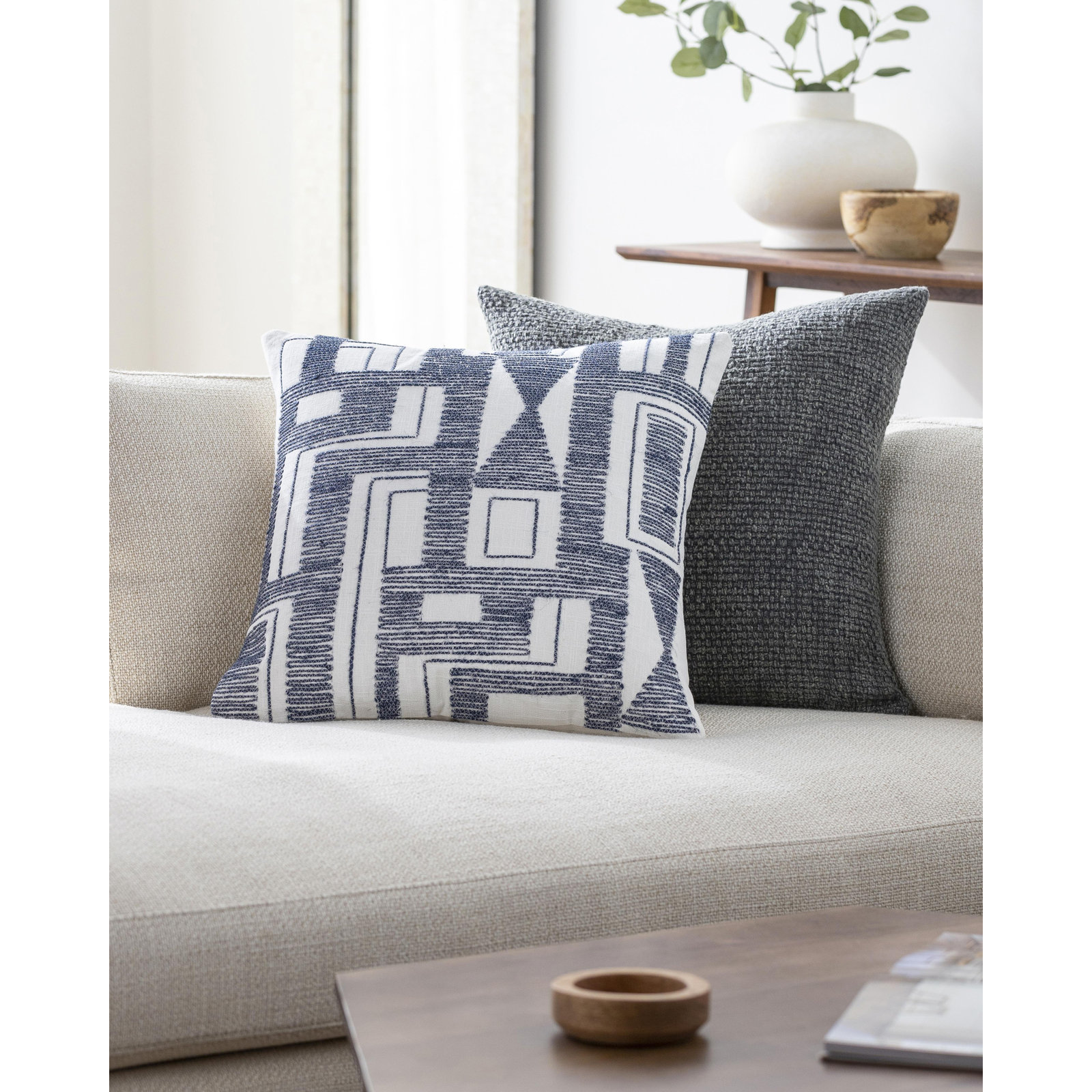 Dania Cotton Pillow Cover, 18" x 18", Pillow Cover Only - No Insert