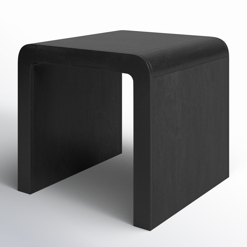Table de bout courbée Runi, Noir