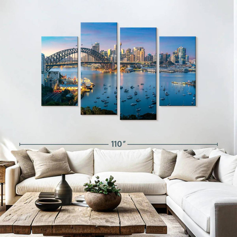 Sireci Bustling Sydney Skyline, 54" H x 84" W