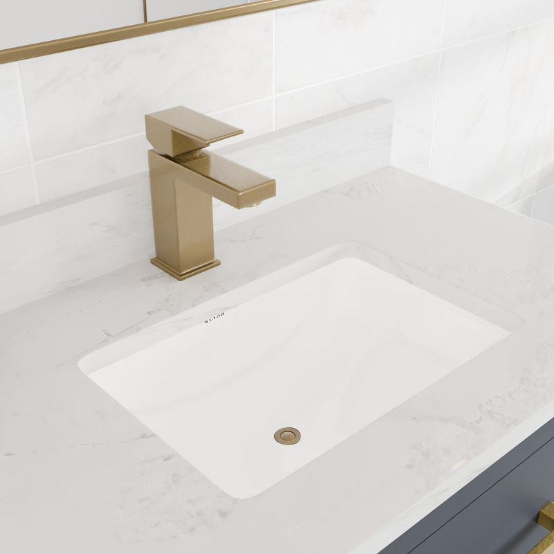 Meuble-lavabo l 30 po x P 18 po Ilsa avec comptoir en quartz de Carrare blanc et lavabo en porcelaine encastré