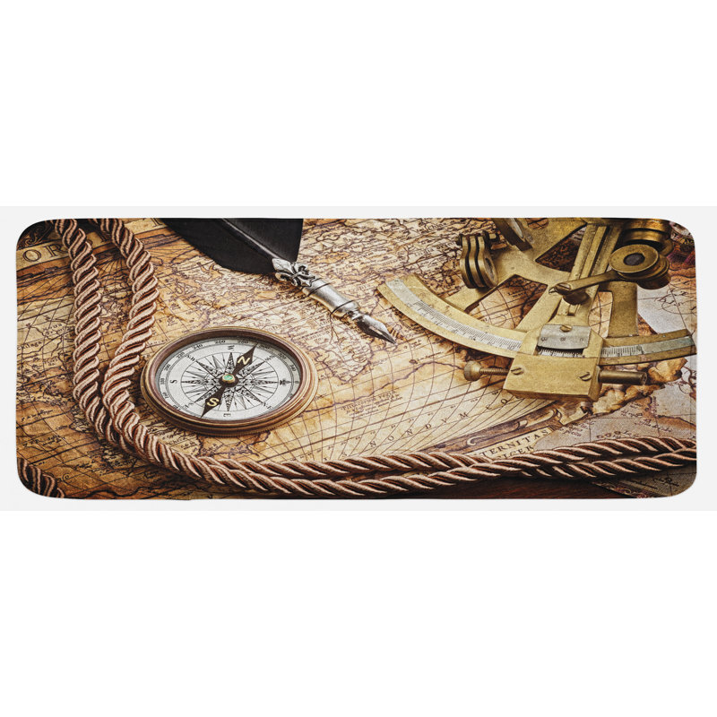 Coastal Polyester Kitchen Mat