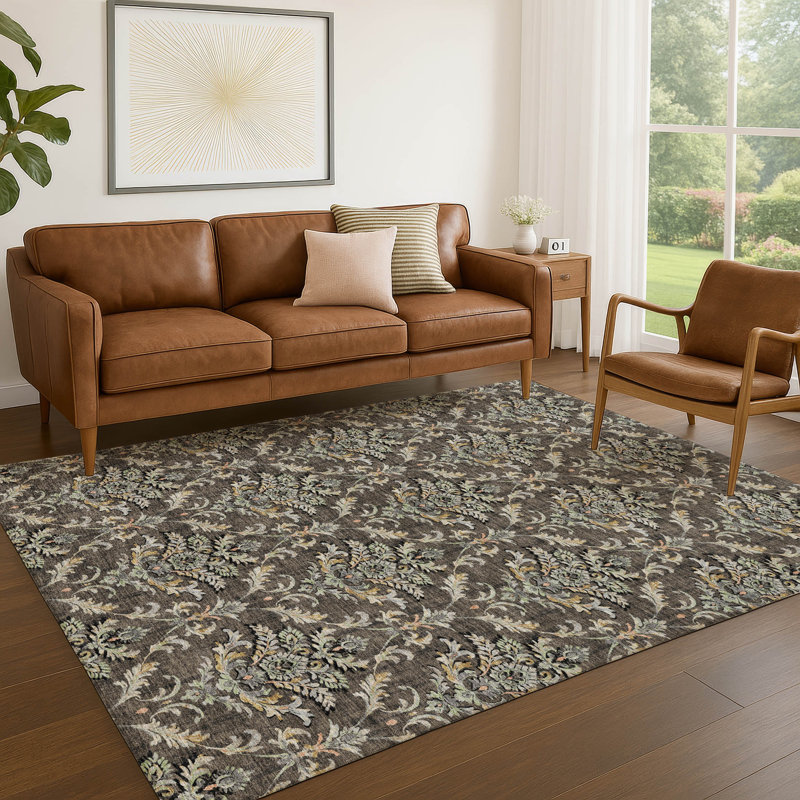 Machine Washable Indoor/Outdoor Chantille ACN2325 Damask Rug, Rectangle 8' x 10'