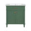 Meuble-lavabo de 30 pouces avec lavabo en céramique, porte à fermeture en douceur et tablettes réglables-107087732
