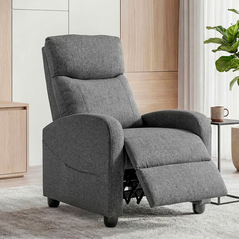 26.77'' Wide Recliner Chair, Ergonomic Adjustable Single Sofa, Thickened Padded Seat, Back and Foot Recline, Modern Home Theater Seating