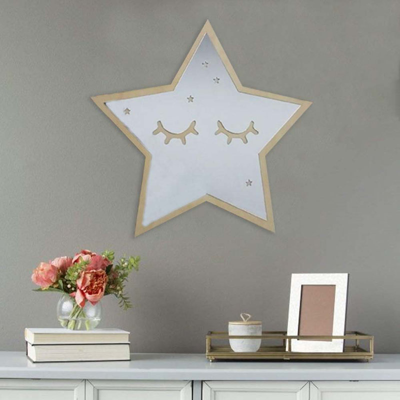 Amdan Wood Flat Wall Mirror