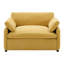 Fauteuil canapé minimaliste surdimensionné Arden en chenille avec assise large et profonde et soutien rembourré-135783976
