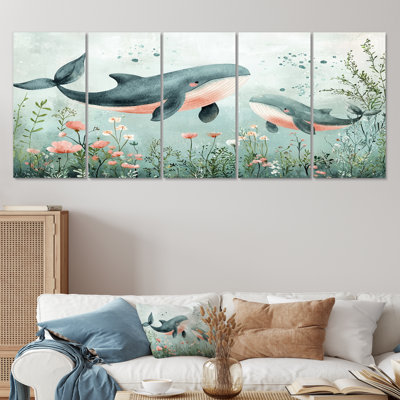 Gentle Whales - Ensemble de décoration murale pour chambre de bébé