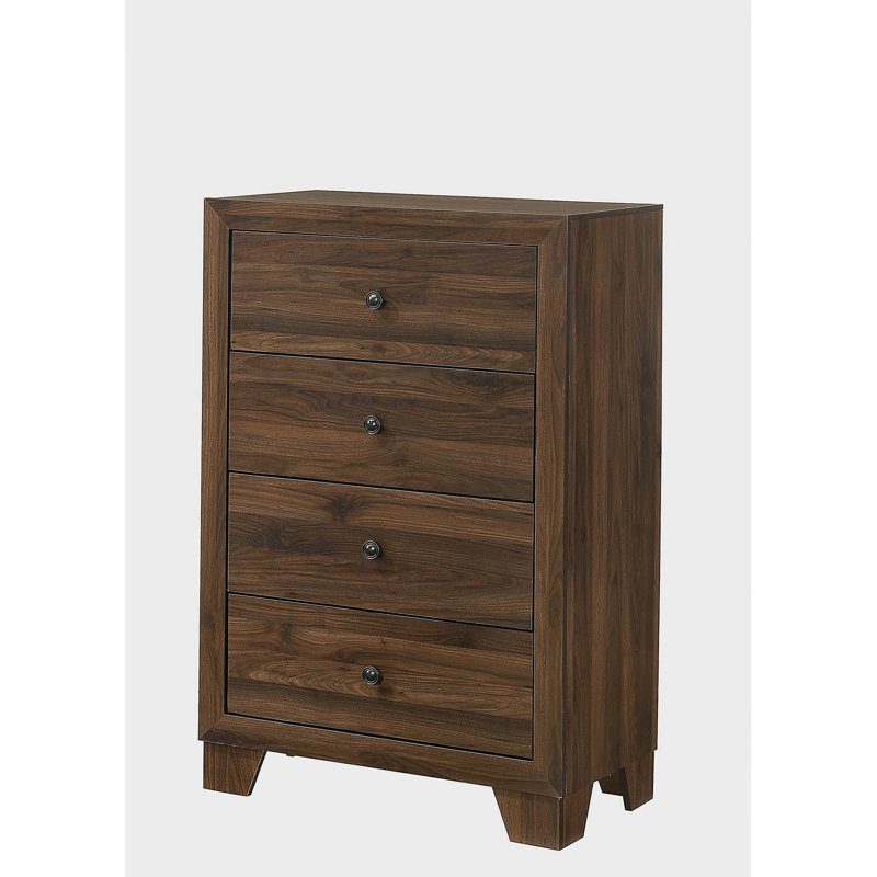 Mobilier de chambre rustique à 1 tiroir 4 tiroirs avec quincaillerie en métal rustique cerisier brun rustique