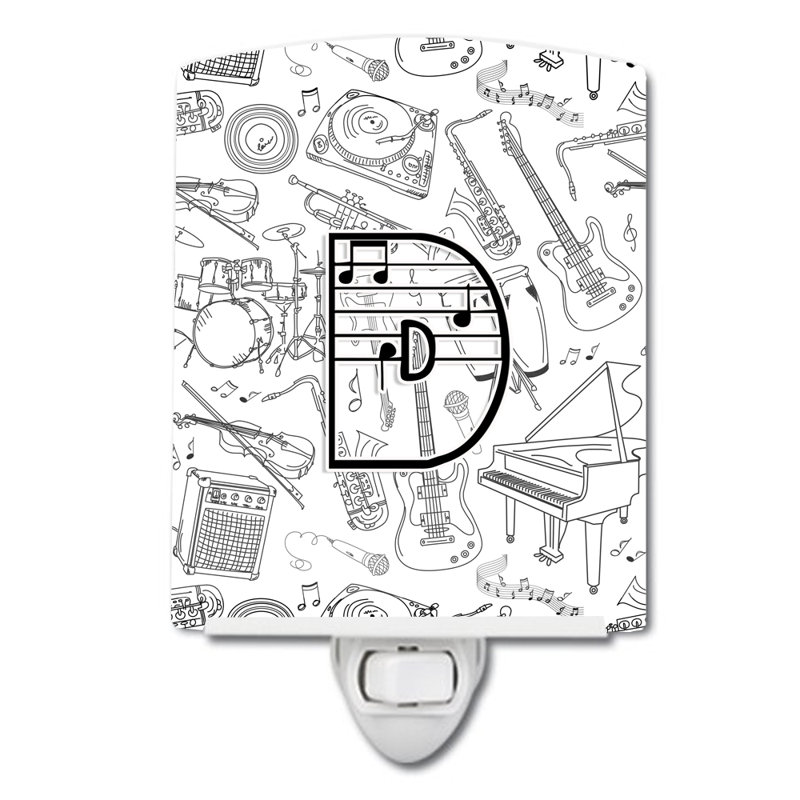 « musical note letter », éclairage de nuit en céramique, D