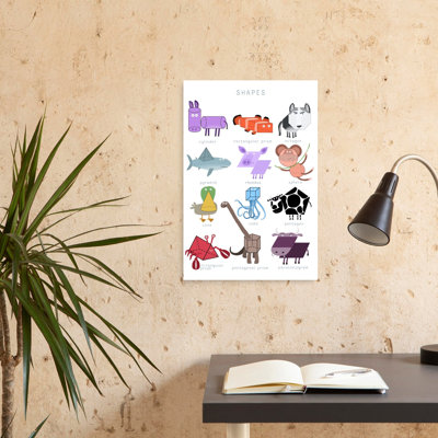 Playful Geometric Animals Colorful Geometric Contemporary Bull Cow Crab Wall Art Print by Carla Daly - Wrapped Canvas Print