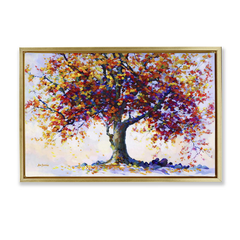 Toile flottante encadrée «Heartfelt Hues» par Leon Devenice, Cadre flottant métallique doré, H 21 po x l 31 po