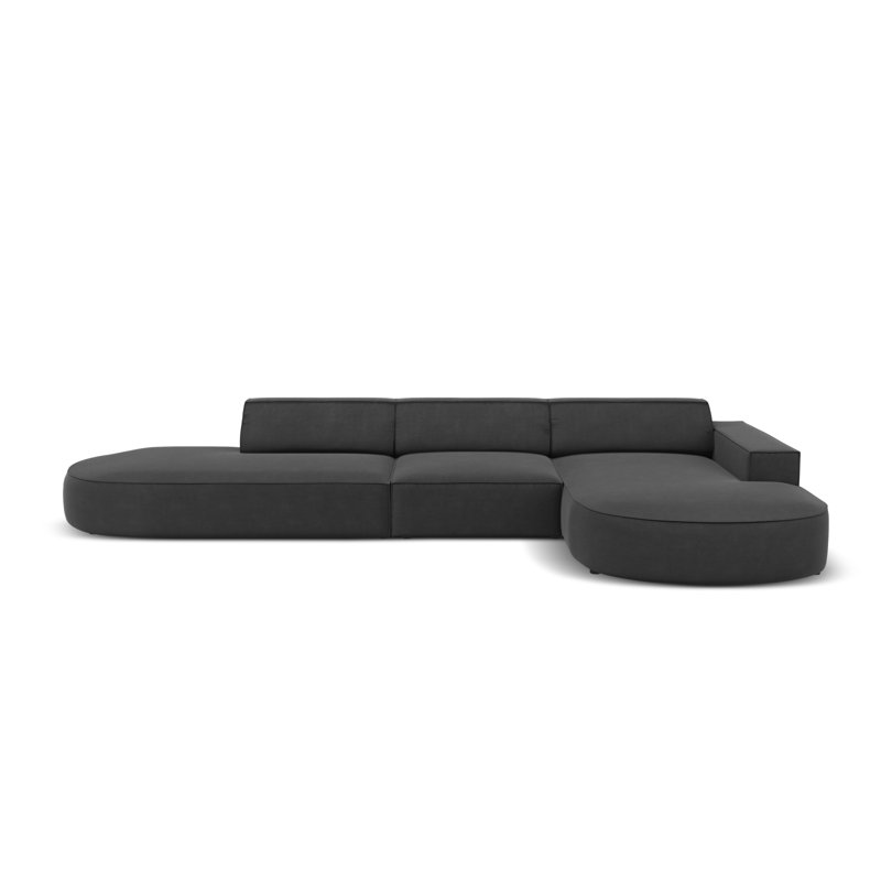 Modular L-Shaped Corner Sofa, Dark Grey, Right Hand Facing