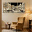 Scénario et paysages urbains, Venise, canal, gondoles, pont, architecture, nuit, ensemble de 3 impressions sur toile-911229945