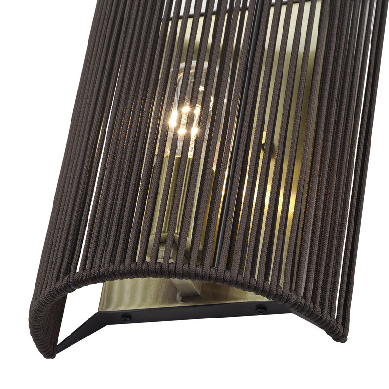 Asllan 1 Light Antique Brass Ada Sconce, Antique Brass, Brown