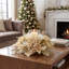 Holiday Candleholder with Hydrangeas and Leaves