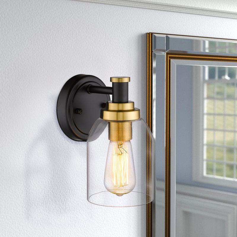 Zeveren Armed Sconce, Black/Gold