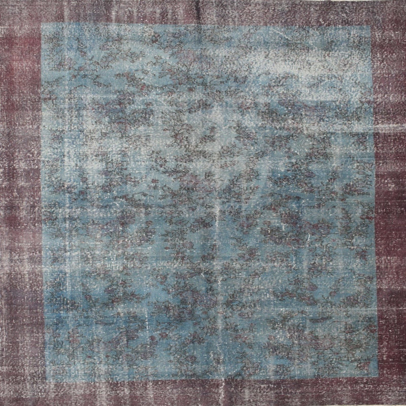 Tapis gris zone contemporaine, Carré 3 pi