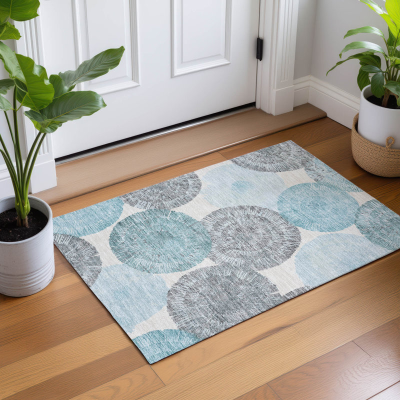 Machine Washable Indoor/Outdoor Adalaide ACN2351 Abstract Rug, Rectangle 1'8" x 2'6"