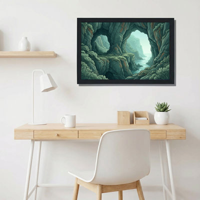 Art mural sur toile Teal Rock Cave Archway Ocean View