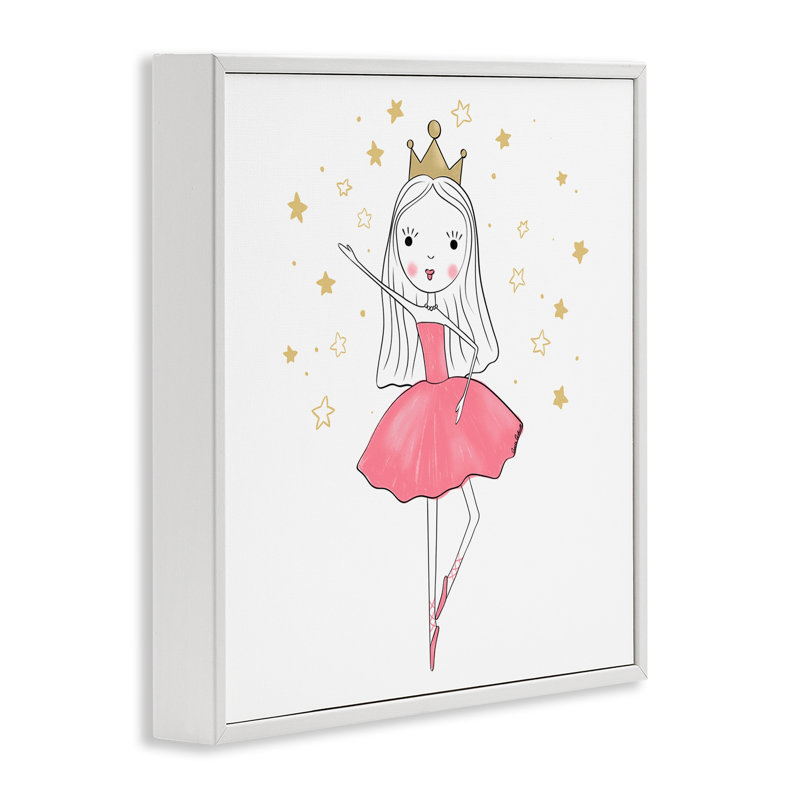 Joyeuse ballerine, estampe numérique par Amanda Hilburn, Estampe numérique encadrée blanc bord de mer, H 24 po x l 24 po
