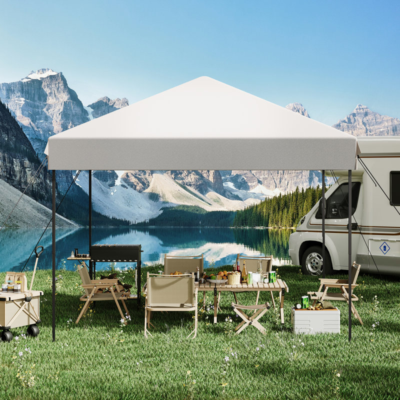 White Heavy Duty 10x10 Ft Pop Up Canopy Tent Waterproof Commercial Outdoor Sun Shelter 3 Adjustable Heights Ideal for Events Parties Camping Backyard