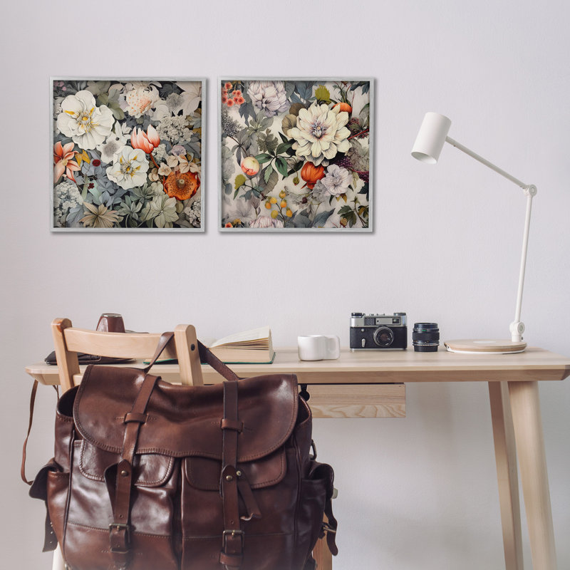 «Vintage Blooms Arrangement Single Photo Frame» par Lazar Studio 2, pièces sur toile, H 17 po x l 17 po