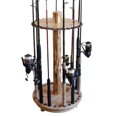 Wood Freestanding Fishing Rack