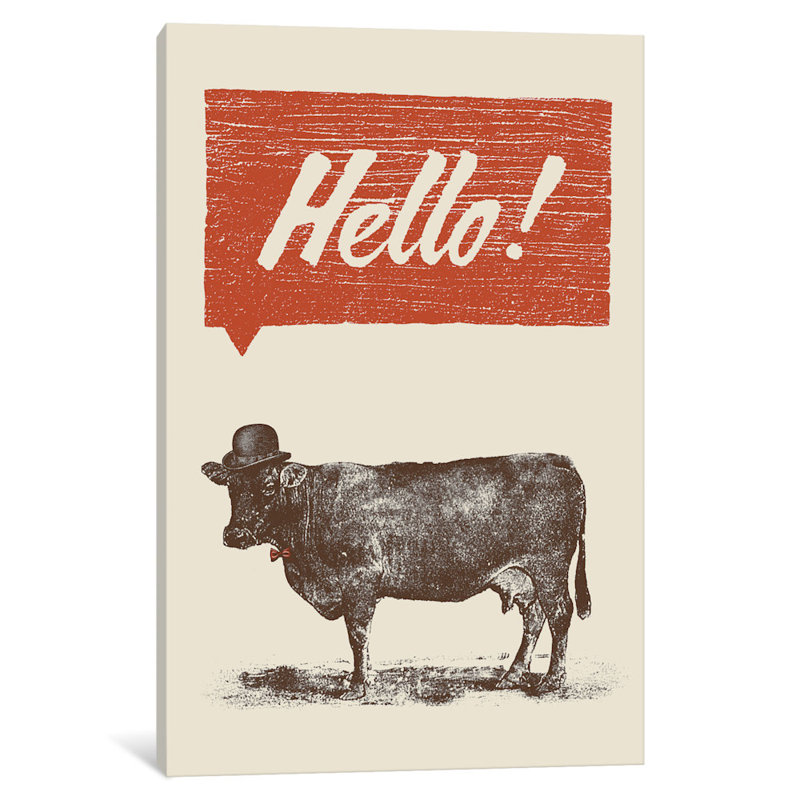 Hello, impression sur toile tendue, H 40 po x l 26 po x P 1,5 po, Pas de tapis, Toile tendue