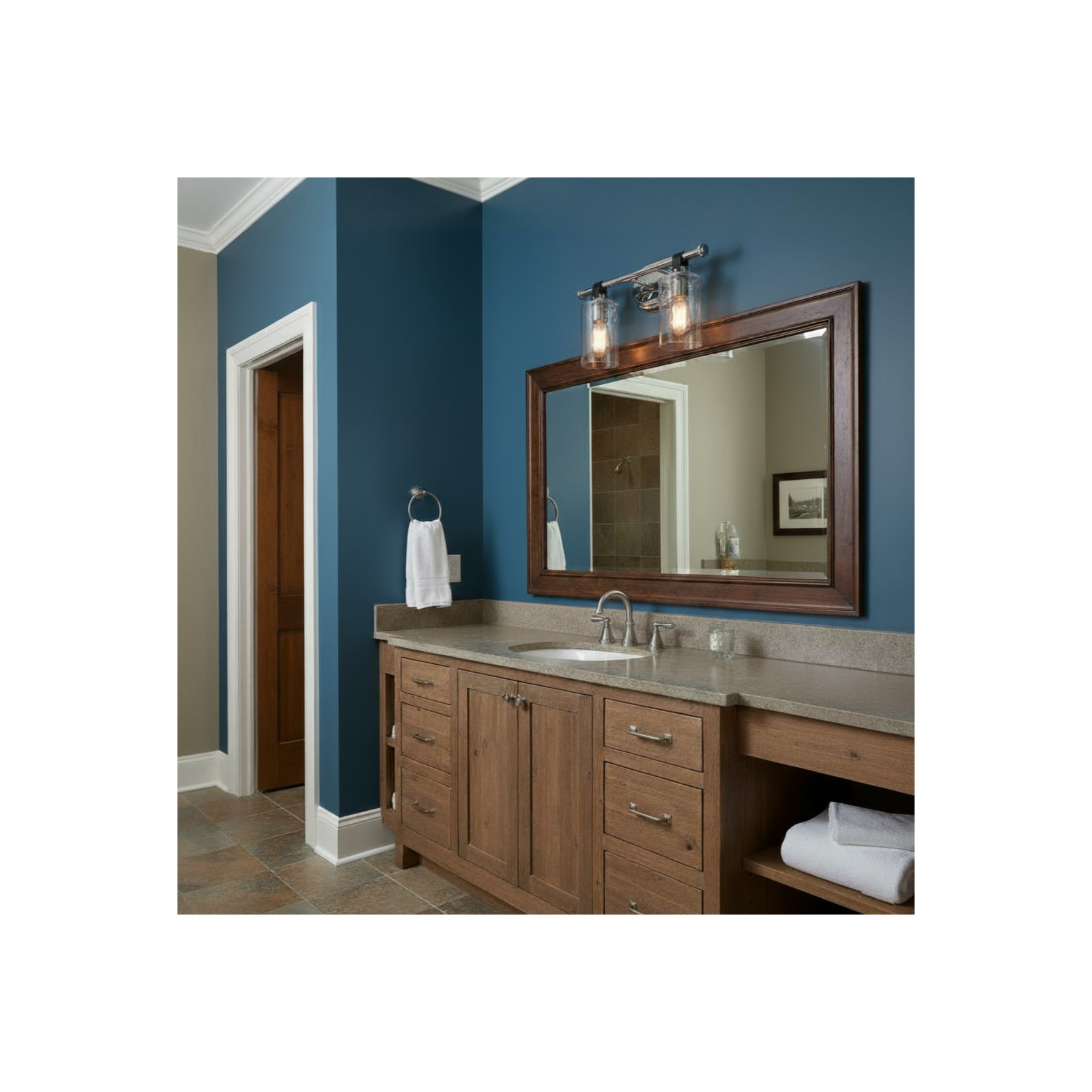 April 2 Light Transparent Dimmable Vanity Light, Chrome