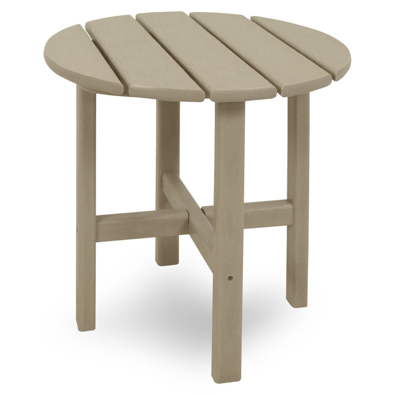 POLYWOOD 18" Round Side Table by Ivy Terrace, Sand