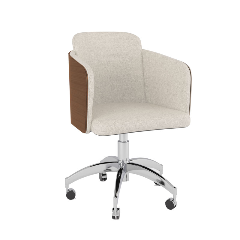 San Francisco Fabric Office chair, Dark Brown Wood