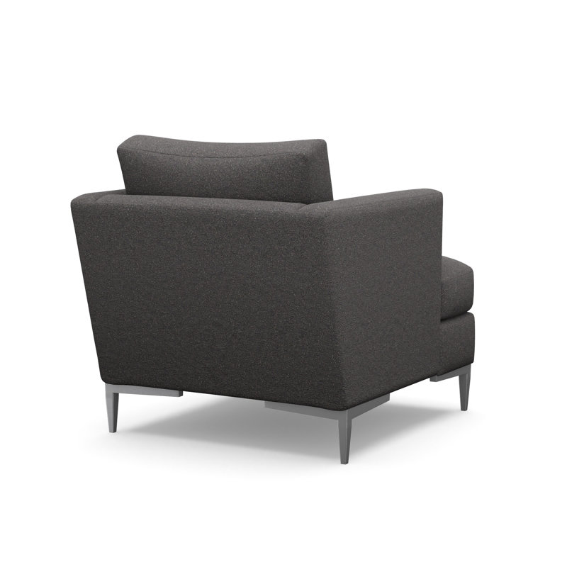 Aiden Accent Chair, Polished Stainless, Rise Charcoal (Performance fabric) 1357-95