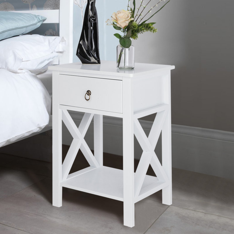 Waelder 15.75'' W Solid Wood Nightstand, White