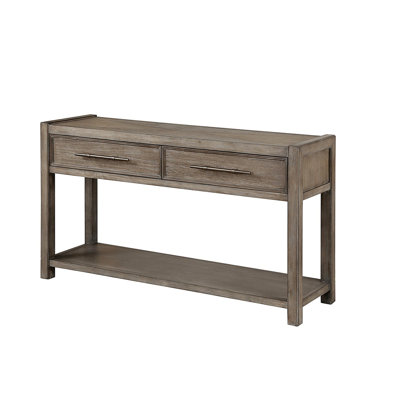 Table de canapé 54 po, aucun assemblage requis, finition chêne blanc