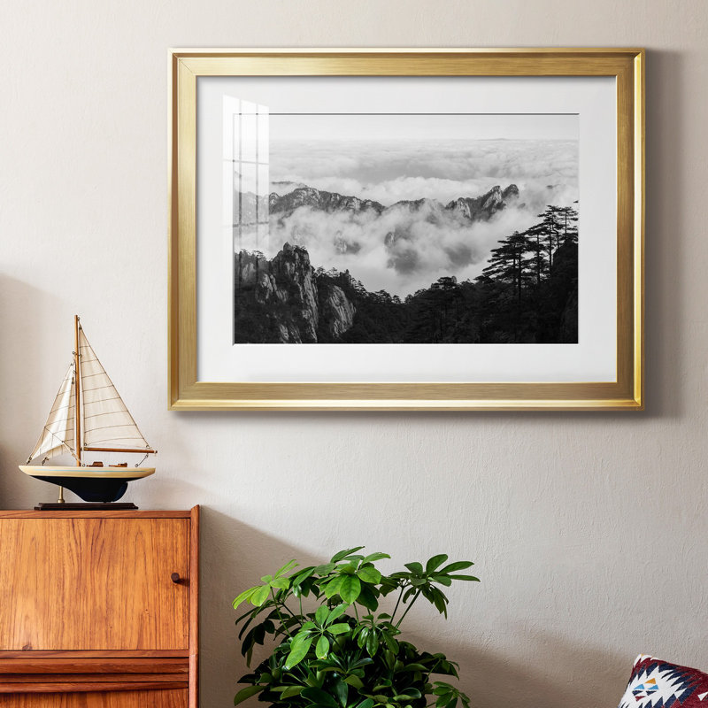 " Yellow Mountain ", 22.5" H x 30.5" W x 1" D, No Mat, Gold Framed