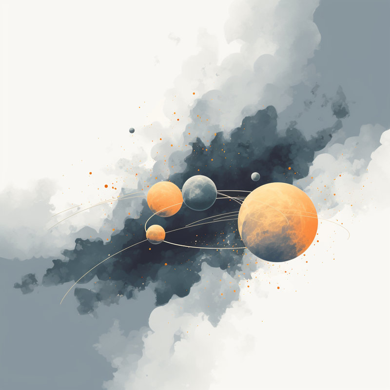 Circle of planets - 36"x36" Framed canvas