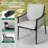 Patio Time 7-piece Outdoor Dining Set, 6 Dining Chairs With Handwoven PVC-coated polyester Ropes And 1 Dining Table With Tempered Glass Tabletop, Arc Armrests And Backrest, Soft Cushions With Zippers, For Garden Lawn Yard, Black And Gray
