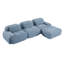 Canapés ergonomiques en velours côtelé bleu, conception modulaire luxueuse pour le salon