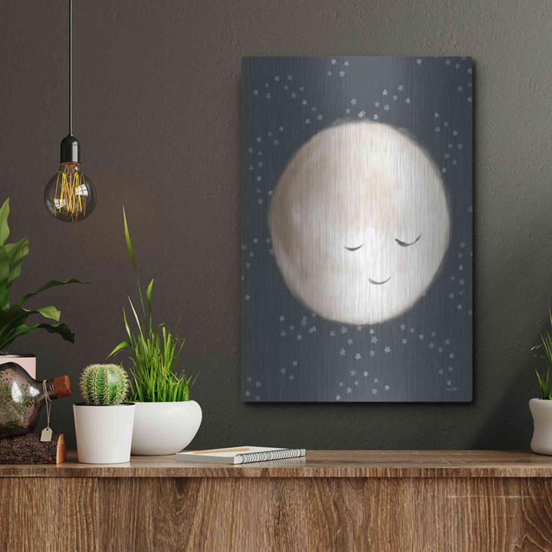 «Happy Little Moon II» par House Fenway, art mural en métal, H 16 po x l 12 po