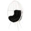 Élégante chaise de patio avec coussin en mousse confortable - salon de détente noir et blanc