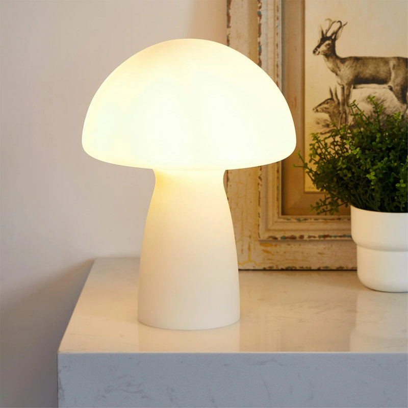  Lampe de table 12 po Modern, Blanc, Blanc