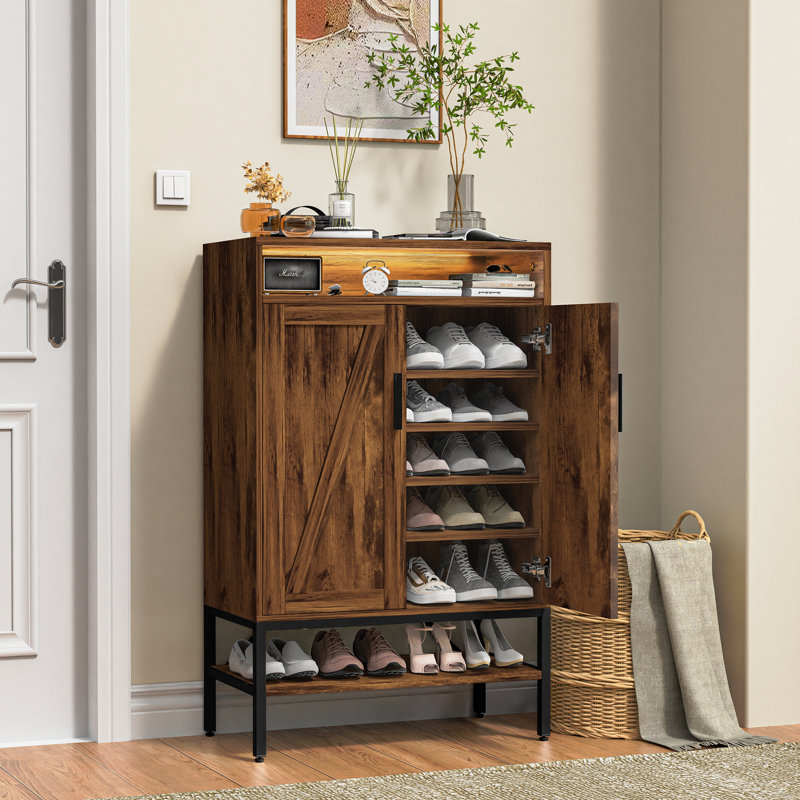 Armoire de rangement à chaussures 24 paires srming, Brun