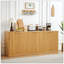 Buffet moderne ondulé, armoire de rangement à contour incurvé, armoire à 6 portes avec fonction de rangement, convenant à la cuisine / chambre à coucher / salon-207157117